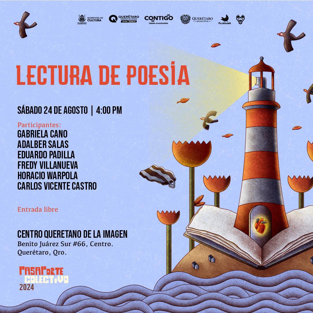 HWarpola's tweet photo. Esta semana en Querétaro se llevará a cabo @pasaportecolectivo, festival de poesía organizado por @_palindroma_ y en homenaje a nuestro amigo Luis Alberto Arellano. Estoy muy feliz de que vienen muchísimxs admiradxs y queridxs poetas. Al fin un festival de poesía en Ciudad Q 🔮🔥 https://t.co/QTXZucW4l8