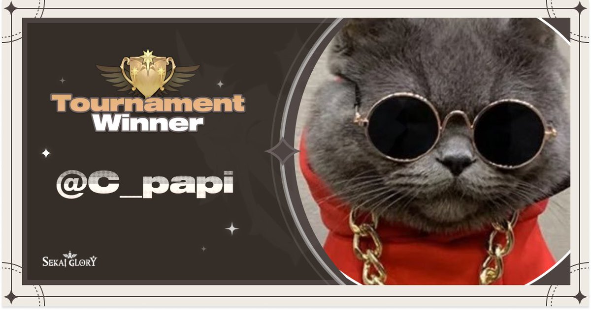 SekaiGlory's tweet photo. // Community-run Tournament Recap //

After a grueling 135 battles, we have a winner… @coinpapi69 takes another victory lap as he goes 25-2.

He’s taking home:
- A deck sponsored from @gnow93
- 40,000 $BLAST (Total pool: 120,000)
- 3 Destiny Wands
- BLAST Gold https://t.co/lgfTF1QSGu
