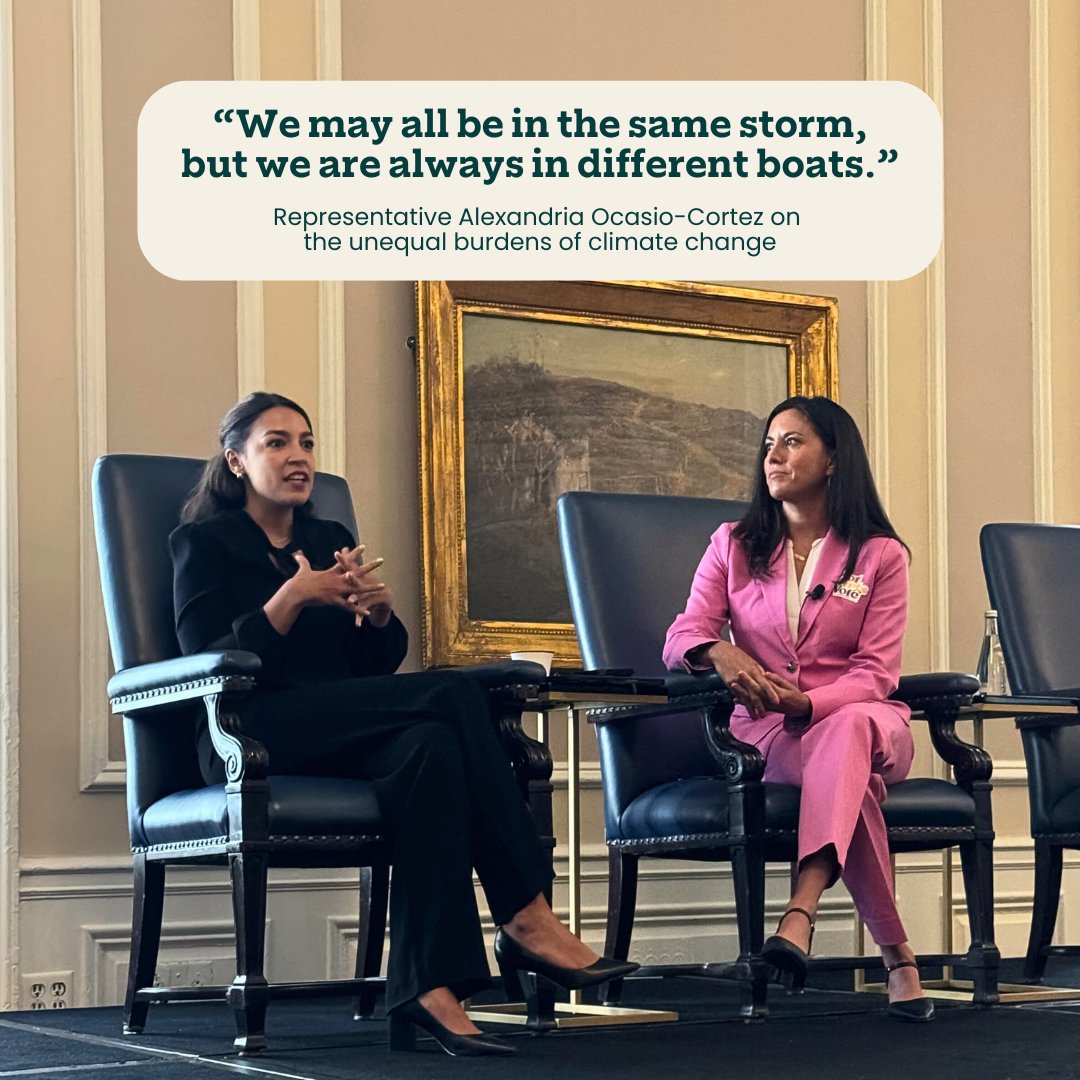 Representative <a href="/AOC/">Alexandria Ocasio-Cortez</a> spoke to the unequal experiences poor, urban, and minority communities have under our shared climate crisis, and how we have to work together to achieve lasting change.