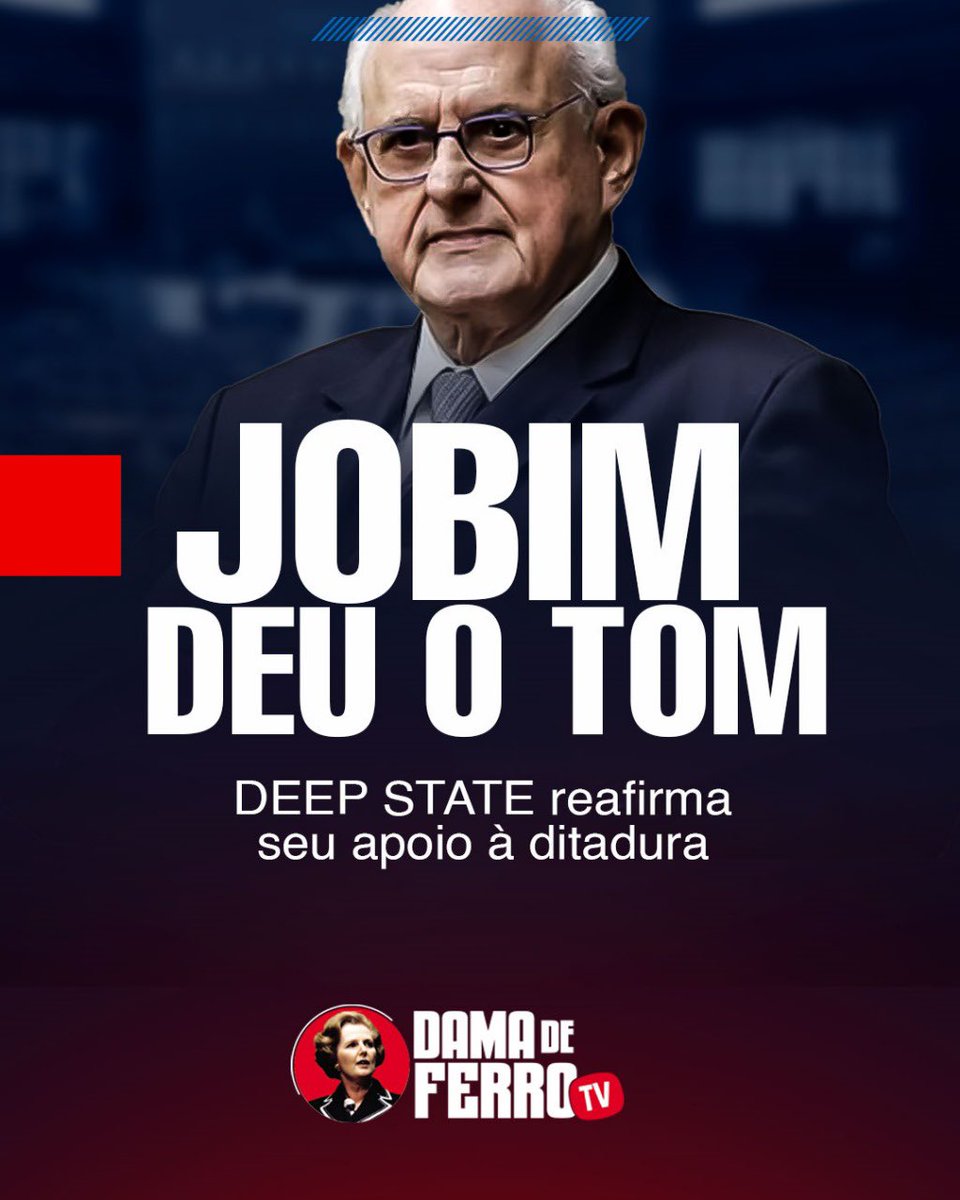 DamaDeFerroTV's tweet photo. Se alguém achava que o sistema estava com rachaduras, Jobim tirou a dúvida.  

Esse sujeito é a cara do establishment. Transita por todos os governos, com cargos relevantes, já foi ministro do próprio esseteefe, é um dos mentores do monstrengo jurídico que é a constituição de 1988, a qual ele próprio se referiu como sendo o consenso possível na época. 

Sendo a ponta emersa do imenso iceberg do deep state, seu apoio à ditadura judicial é um claro indicativo de que as denúncias estarrecedoras não abalaram as catacumbas que mandam no país.

👉 “Depois de fazer duras crítica à forma como atua o ministro Alexandre de Moraes (que teria métodos “próximos” ao da Lava Jato), o ex-presidente do STF (Supremo Tribunal Federal) Nelson Jobim fez nesta 3ª feira (20.ago.2024) um recuo completo e, agora, passou a apoiar o magistrado que reprovou há cerca de uma semana. 

Em nota publicada pelo site de notícias especializado em Judiciário, o Migalhas, Jobim, 78 anos, há cerca de uma década trabalhando no Banco BTG, declarou “solidariedade” a Moraes e disse que suas medidas foram “legítimas” e desempenhadas com a “seriedade que lhe é peculiar.” (Poder360 @poder360)