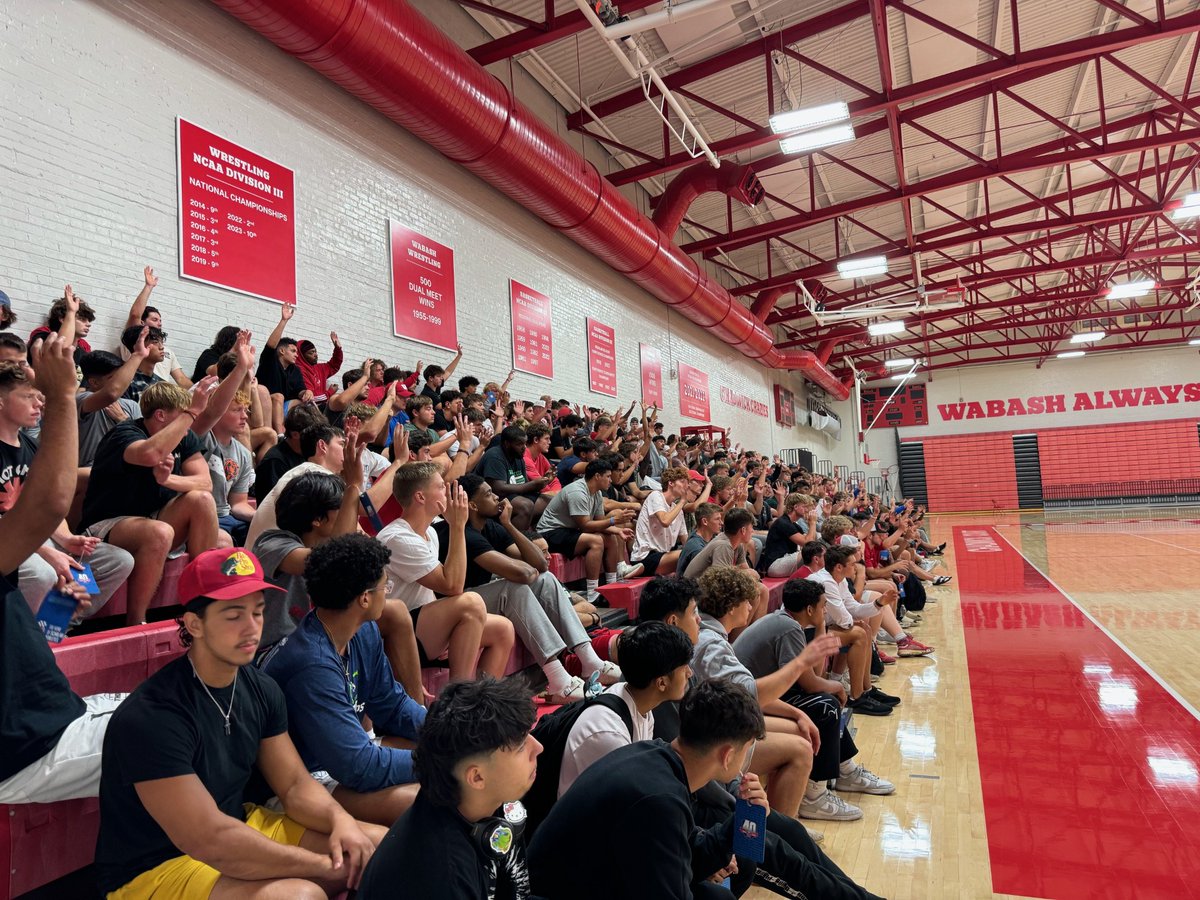 wabashathletics's tweet photo. Getting the 2024-2025 season off to a strong start! Freshmen scholar-athletes met members of the coaching staff and athletics administration and heard from current Wabash scholar-athletes and Dr. Andy Walsh '14, Director of Counseling &amp; Sport Psychology at Purdue. https://t.co/4FhZJYNNBJ