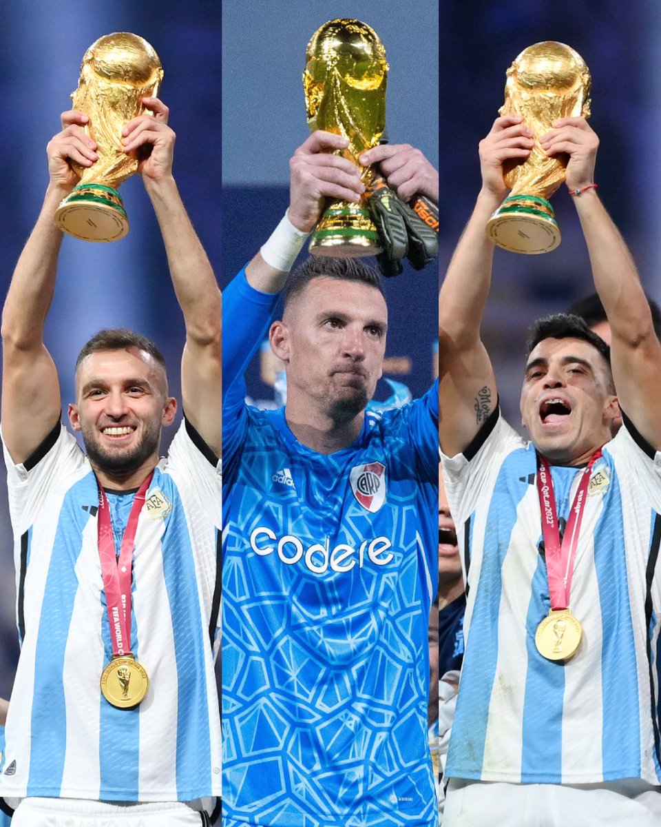 Campeones del mundo juntos en <a href="/RiverPlate/">River Plate</a>. 🇦🇷⭐️⭐️⭐️

<a href="/Argentina/">🇦🇷 Selección Argentina ⭐⭐⭐</a> | #CopaMundialFIFA