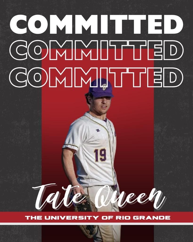 I’m very excited to announce my commitment to play baseball at the University of Rio Grande. I’d like to thank my mom and dad for everything they’ve done for me, as well as the rest of my family, coaches and friends for everything they’ve done for me as well.