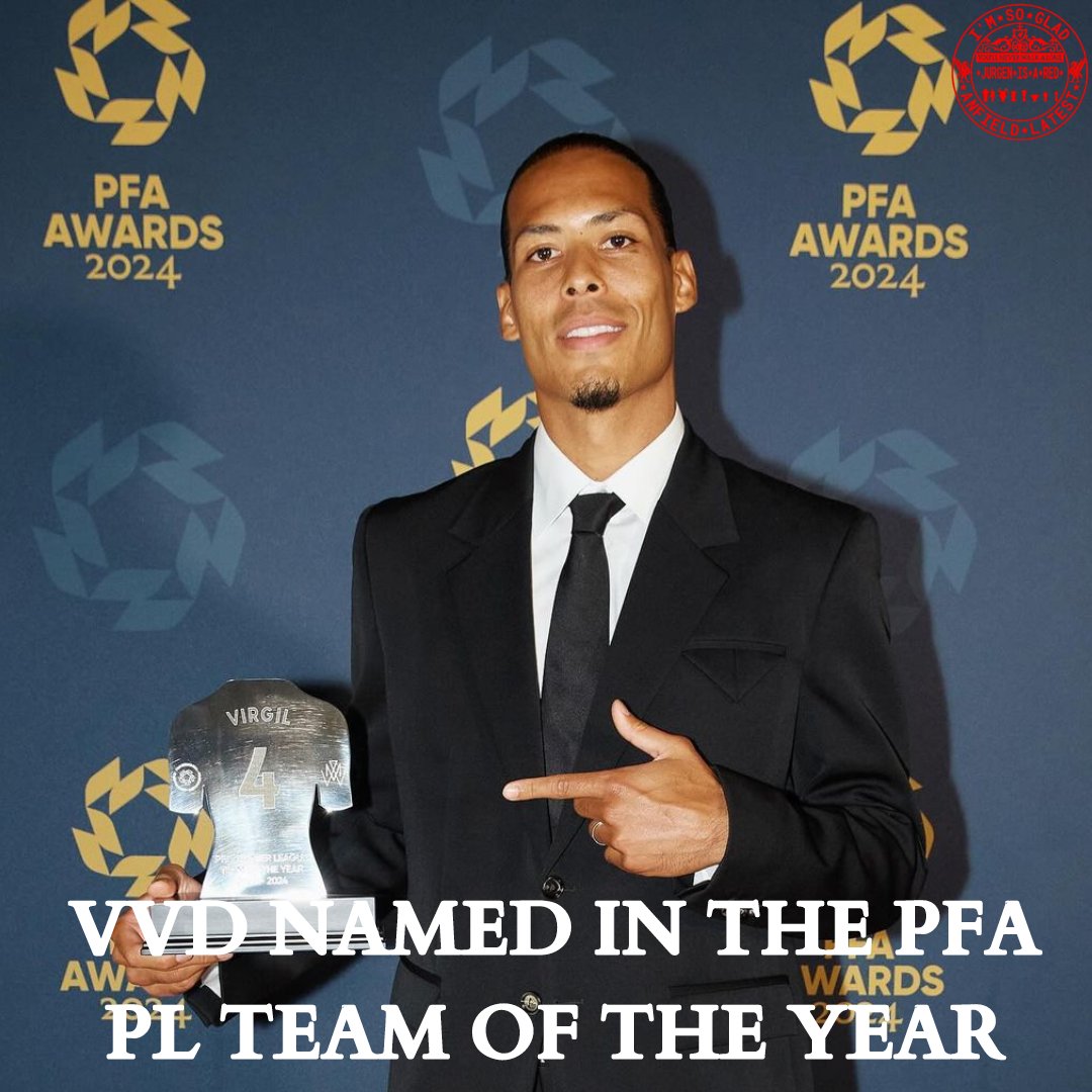theanfieldunion's tweet photo. Best defender ITW

Well done Virgil!

#LFC #PFAawards #TeamoftheYear #PFATeamoftheyear #LiverpoolFC #PL #PremierLeague https://t.co/YPHwqWoQB4