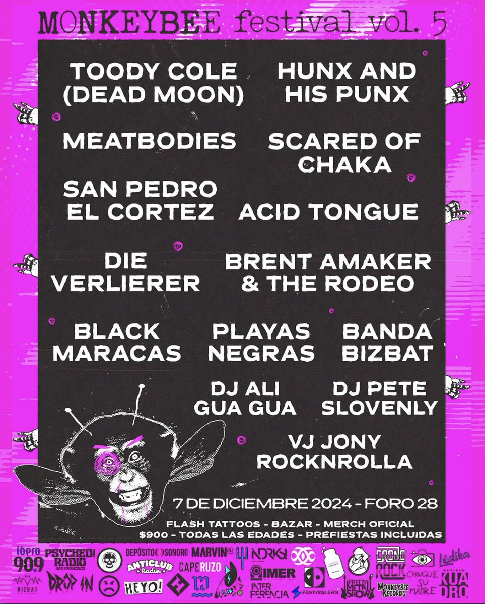 Caperuzo (@caperuzomx) on Twitter photo Ya está aquí el cartel completo del <a href="/MonkeyBeeFest/">MonkeyBee Festival</a> vol. 5 🧨🧨🧨🥵. Nos vemos el 7 de diciembre en el Foro 28 en la Ciudad de México, para moler cabezas con este cartelazo. Entradas aquí 🎟️🎟️🎟️👉🏻 wegow.com/au/concerts/mo… Ya está aquí el cartel completo del <a href="/MonkeyBeeFest/">MonkeyBee Festival</a> vol. 5 🧨🧨🧨🥵. Nos vemos el 7 de diciembre en el Foro 28 en la Ciudad de México, para moler cabezas con este cartelazo. Entradas aquí 🎟️🎟️🎟️👉🏻 wegow.com/au/concerts/mo…