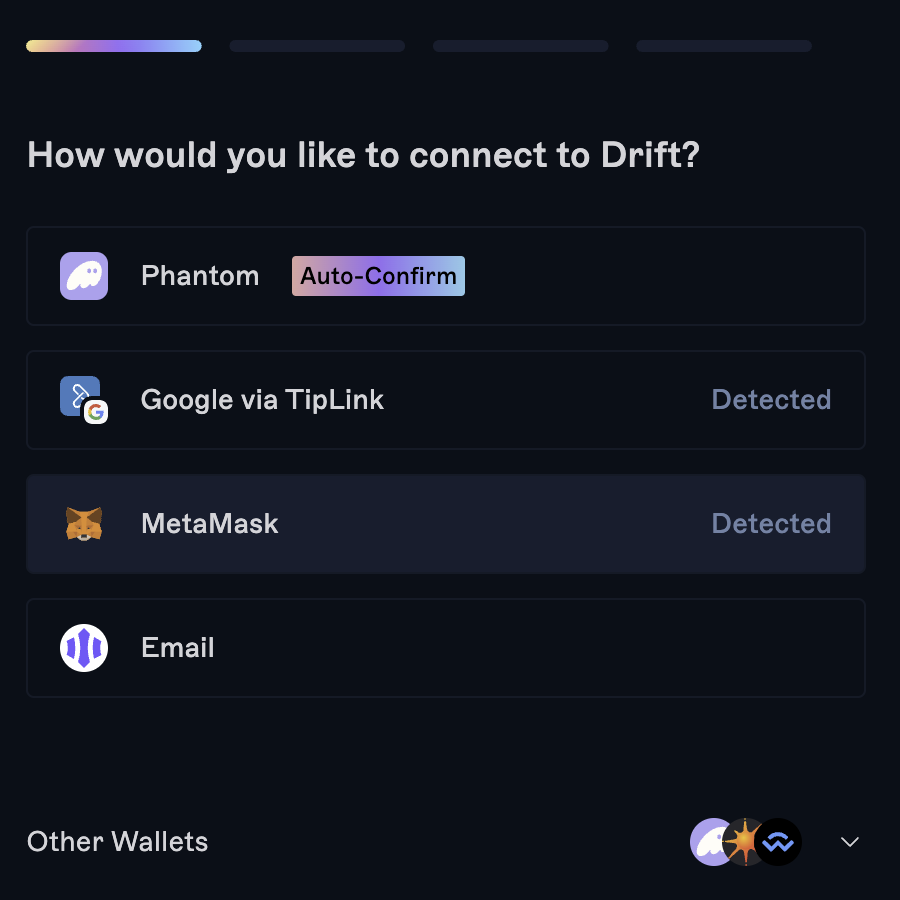 MidwitMilhouse's tweet image. Did you know you can access the new prediction market BET on @DriftProtocol with MetaMask? That&apos;s because the Drift Snap adds all the necessary functionality for Solana to MetaMask and makes it easy to onboard! #MadePossibleWithSnaps