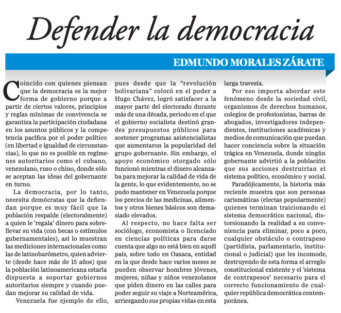 #Opinión 📝 <a href="/EdmundoMoralesZ/">Edmundo Morales Z</a> 

¿Qué prefieres para 🇲🇽 México?
A)Pocos partidos ideológicamente similares (que quieran darle dinero al electorado💵).
B)Suficientes partidos (opositores) en el parlamento, equilibrio d poderes e independencia del Poder Judicial.

📰<a href="/nvinoticiasoax/">Noticias Oaxaca NVI</a>👇