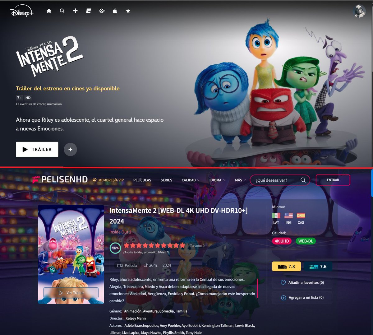 KRou_705's tweet photo. @disneyplusla 
Ventajas de pagar el disney+ (sarcasmo) ya salio La pelicula de Intensamente 2 en 4k en el perla negra, pero en la plataforma nada aun 🤣 https://t.co/ChouvPSaq3