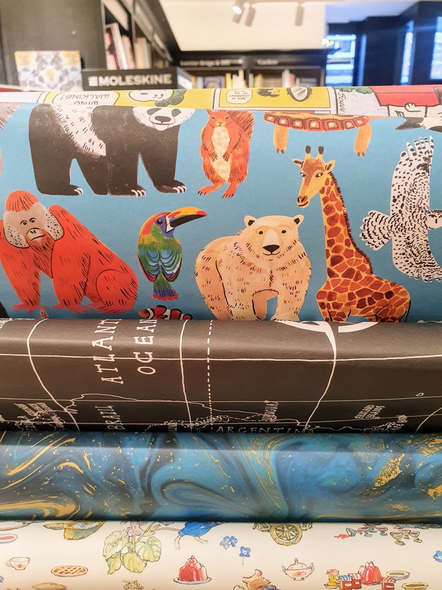 Always lovely to see a design in the stores! Here's my Wild Animals gift wrap seen in Waterstones for Earlybird Designs #Illustrator #wrappingpaper #stationery