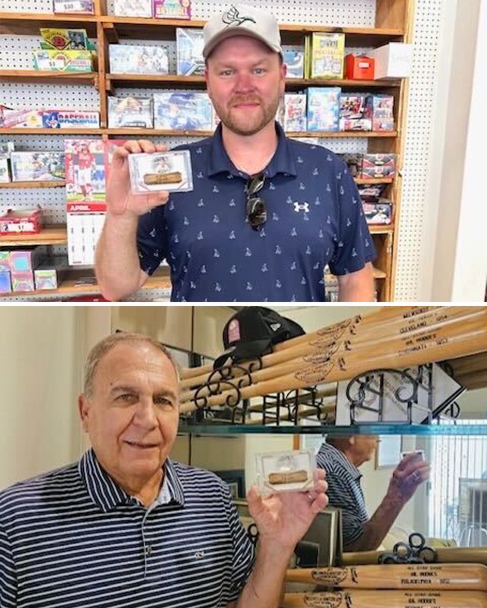 Topps's tweet photo. 𝐖𝐡𝐨𝐥𝐞𝐬𝐨𝐦𝐞 𝐬𝐭𝐨𝐫𝐲 𝐚𝐥𝐞𝐫𝐭 🥹 A collector named Sean recently picked up a box of ’24 Topps Tier One. Little did he know, he would pull a card that would lead to an unexpected friendship…

It was a 1/1 Gil Hodges bat barrel relic card. Initially, Sean intended to keep this card. But then something hit him: “If my dad played Major League Baseball, I’d love to have a 1/1 card like this of my father.”

Sean reached out to the @dodgers in hopes of contacting Gil Hodges’ family to gift them the card. Soon after, he received an email from Gil’s son—Gil Hodges Jr. They ended up chatting on the phone and even developed a friendship.

Sean sent the card with a handwritten note that said, “I’m glad this baseball card is ending up where it belongs… safe at home.”

Stories like these are what make this hobby the best in the world. 💙
