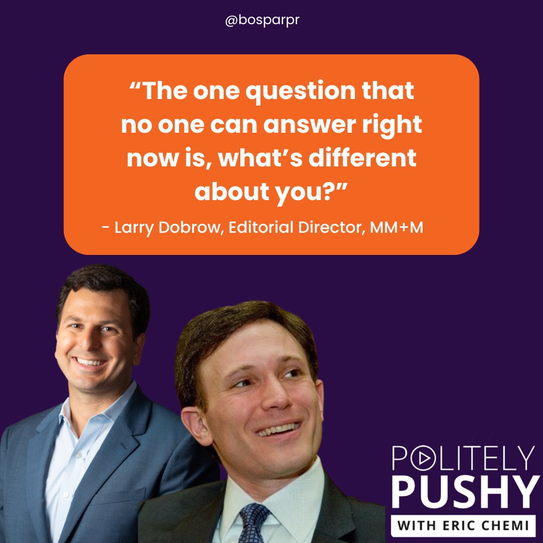 From obtaining a law degree to B2B medical marketing and media pro, Larry Dobrow, editorial director at <a href="/MMMnews/">MM+M</a>, is a master at pivoting.

He joins Eric Chemi on this week's #PolitelyPushy to share tips on successfully landing your pitching efforts. 📺▶️
bit.ly/3XbiDVD