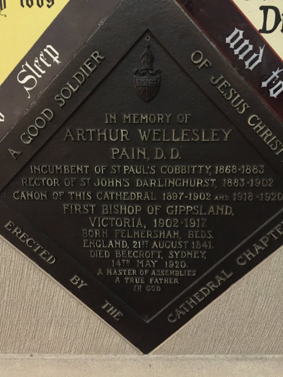 AustAnglican's tweet photo. 21 August 1841: birth (Felmersham, Bedfordshire) of Arthur Wellesley Pain, first Bishop of Gippsland 1902-1917. #anglican @gippsanglican #183years Served in Sydney, at Cobbitty (1868-1883) and @StJohnsDarlo (1883-1902; second photo from @mattwilcoxen archives). https://t.co/0d8nthl7OW