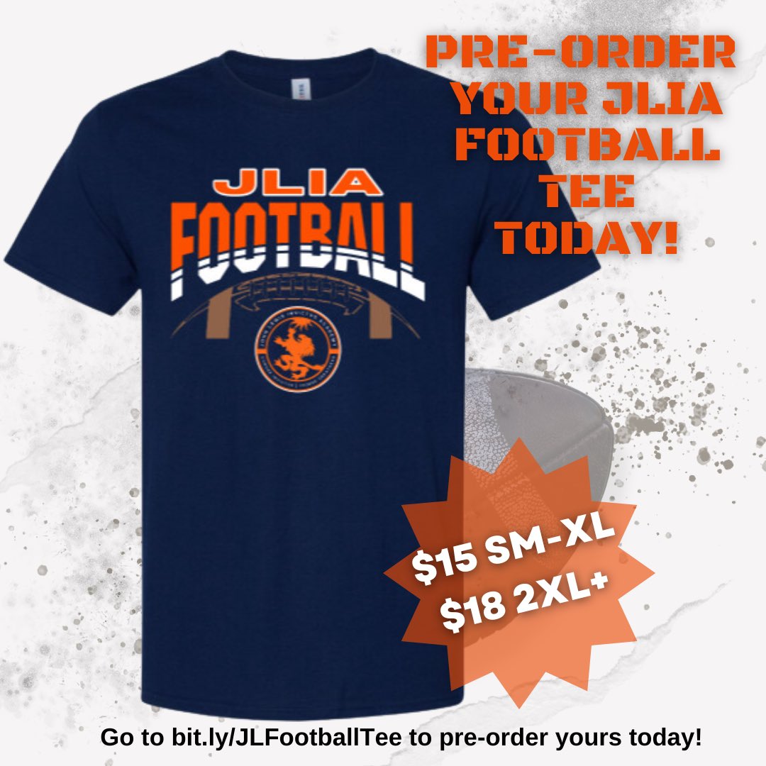 JLewisInvictus (@jlewisinvictus) on Twitter photo Sooooo, who else is ready for an amazing season?! Show off your Royal Lions pride and pre-order your JLIA Football tee today!
Visit bit.ly/JLFootballTee to grab yours. Our first game vs Bunche MS is Saturday, Aug 31st at Henderson Stadium—kickoff is 1PM 🏈 <a href="/Antonio_Grant1/">Antonio Grant</a> Sooooo, who else is ready for an amazing season?! Show off your Royal Lions pride and pre-order your JLIA Football tee today!
Visit bit.ly/JLFootballTee to grab yours. Our first game vs Bunche MS is Saturday, Aug 31st at Henderson Stadium—kickoff is 1PM 🏈 <a href="/Antonio_Grant1/">Antonio Grant</a>
