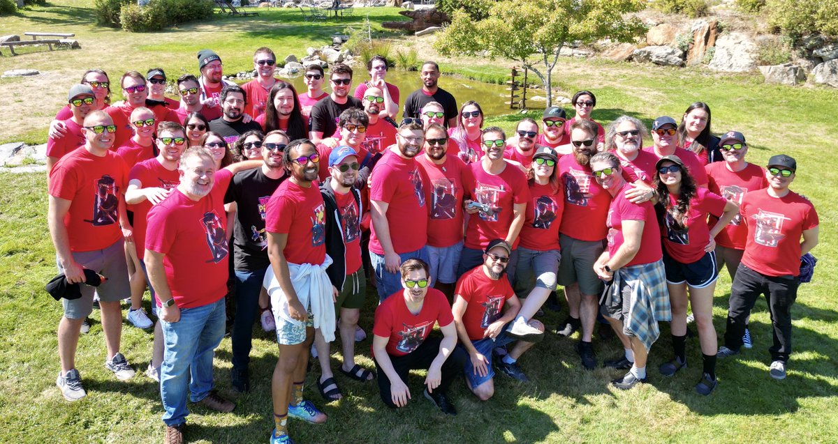nerdninjas's tweet photo. Had a blast leveling up our teamwork at the @NerdNinjas' retreat this past weekend! 🌲🏕️ 

Nothing beats face-to-face fun to strengthen our remote team and make great memories together! 

#NerdNinjas #IndieDevs #WorkHardPlayHard #TheNinjaWay https://t.co/S4eK4otHkF