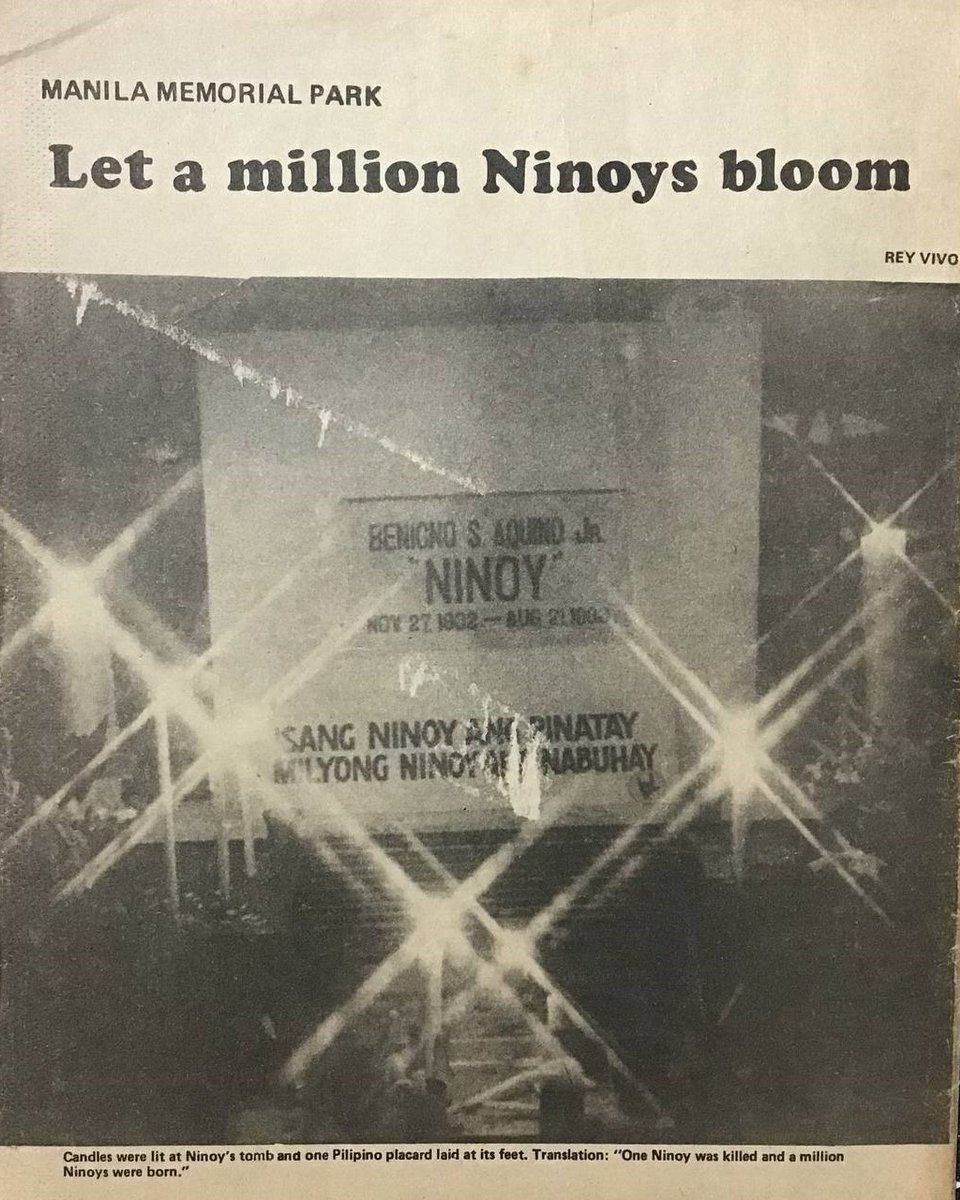 ProjectGunitaPH's tweet photo. “Isang Ninoy ang pinatay, milyong Ninoy ang nabuhay.”

[📸: Mr &amp; Ms Special Edition, August 24, 1984]
#DefendHistoricalTruth 
#August21Not23 https://t.co/ZmKGXR8ROZ