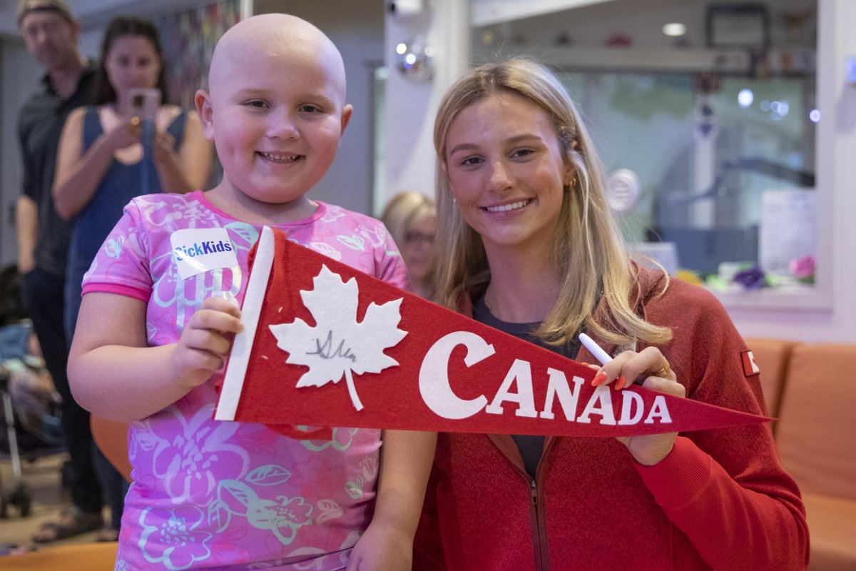 This is beautiful. Four-time Olympic medallist 🇨🇦 Summer McIntosh visited  SickKids hospital yesterday &mdash; just a couple days after her 18th birthday.  Wonderful, joyful scenes.