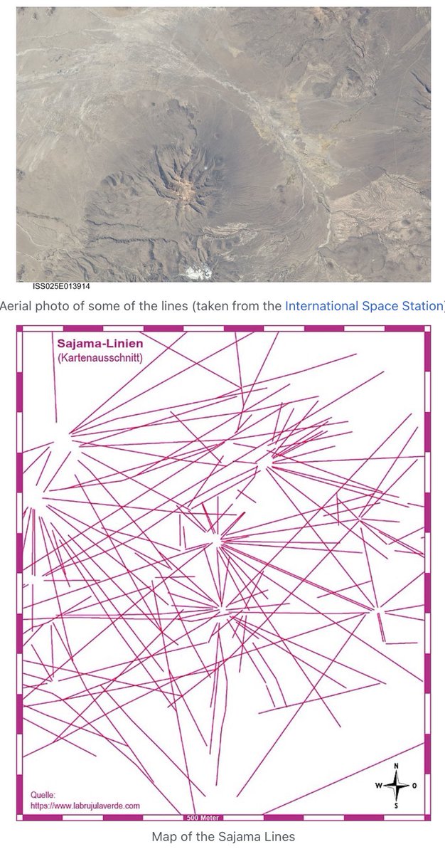 IVarsovienne's tweet photo. There are thousands of straight lines some up 20 km 12 mi long; we've proposed that they are forming a colossal #geoglyphic representation of the deity called Sarasvati; nearby one could locate the river #Lauca #Chile - it was the ancient river #Saraswati. https://t.co/SOpIciMOkR https://t.co/so4JKNzer5
