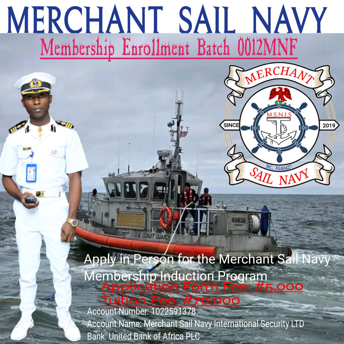 NigerianSail's tweet photo. Link to apply for the Merchant Sail Navy membership induction form 
https://t.co/6GipbT7CfV https://t.co/BCl2hjwx6N