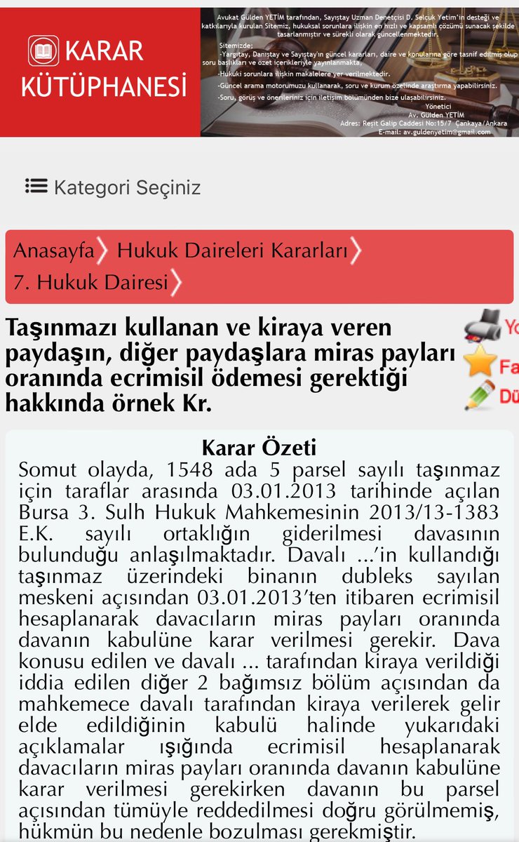 kararkutuphanes's tweet image. Taşınmazı kullanan ve kiraya veren paydaşın, diğer paydaşlara miras payları oranında ecrimisil ödemesi gerektiği hakkında örnek Kr. #miras #taşınmaz #kardeş #kira #ecrimisil #arsa #arazi #muris #avukat #dava #hukuk #yargıtay 

Kr kararkutuphanesi.com/yazi.php?id=83…