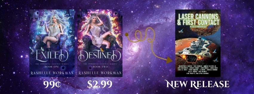 RaShelleWorkman's tweet photo. Check out my YA sci-fi romance along with a new release in the same world titled: Space Guardian. It's part of the Laser Cannons and First Contact anthology. #youngadultromance #scifibooks #NewReleases #exiled #destined https://t.co/xXprLQHjCV https://t.co/maM4zWVOZQ