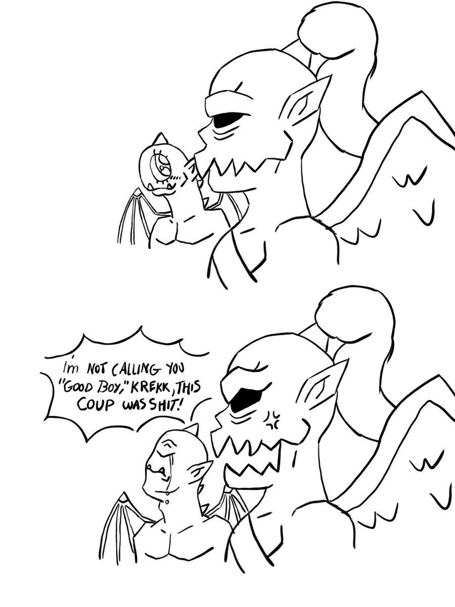 Late to the party with my on this meme
Featuring Lord Van Bloot and Krekk!
#Chaotic