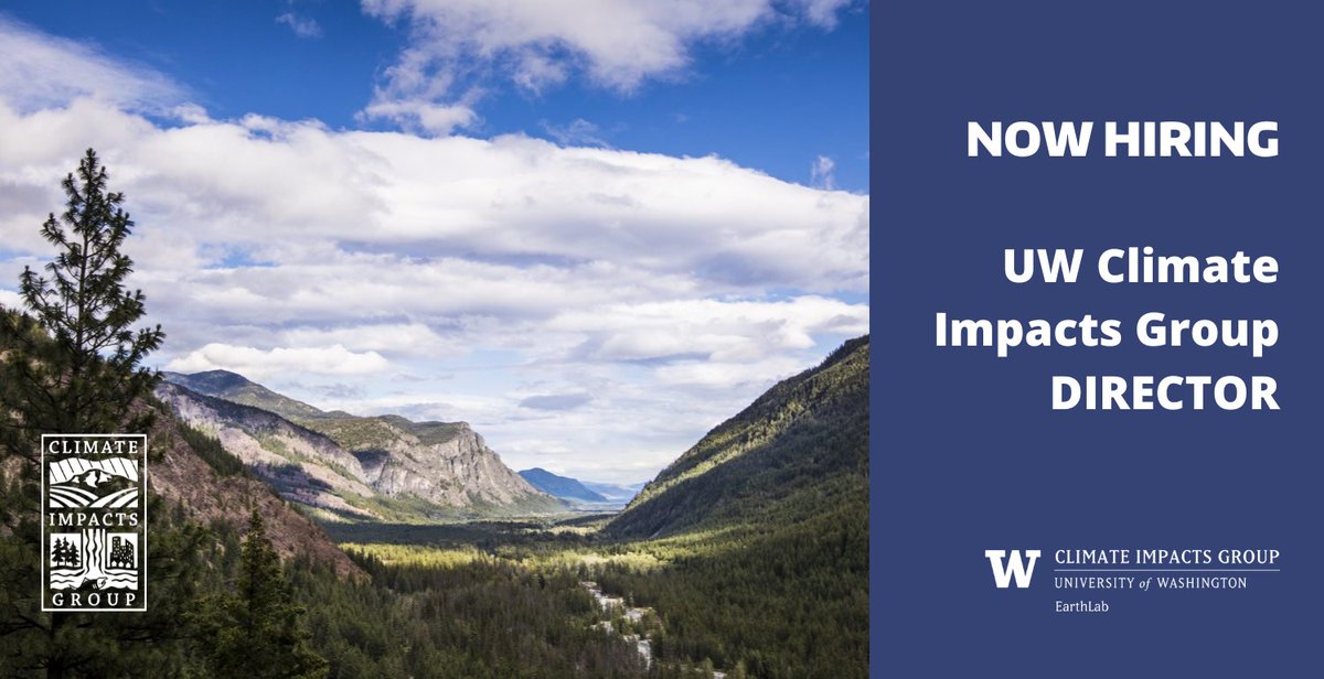 CIG_UW's tweet photo. 📣We are seeking a director to provide strategic leadership and steward fundraising &amp; partnerships for the UW Climate Impacts Group. This is an exciting opportunity to help us implement our 5-year strategic plan and grow our impact! 

Learn more &amp; apply: https://t.co/63m0EYYmPJ https://t.co/uR7Sruzd7z