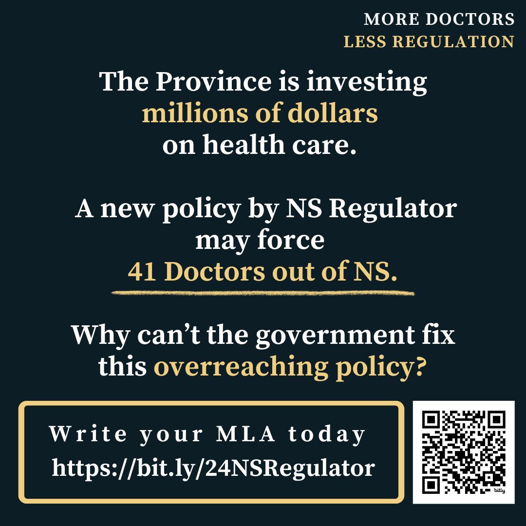 NoOptsNoChoice's tweet photo. 41 NS doctors have spoken out against the NS Registrar’s policies. They  live and work in 47 ridings across Nova Scotia. 85% of ridings in the province are affected. Let your MLA know that we need them to fix this problem: https://t.co/g96E7stDBi https://t.co/xANvrvDnmR