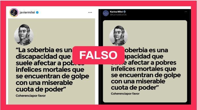 [NUEVO] No, José de San Martín no dijo: “La soberbia es una discapacidad que suele afectar a pobres infelices mortales que se encuentran de golpe con una miserable cuota de poder” ❌ 

🖋️ <a href="/depuntocorti/">Delfina Corti</a> 

chequeado.com/ultimas-notici…