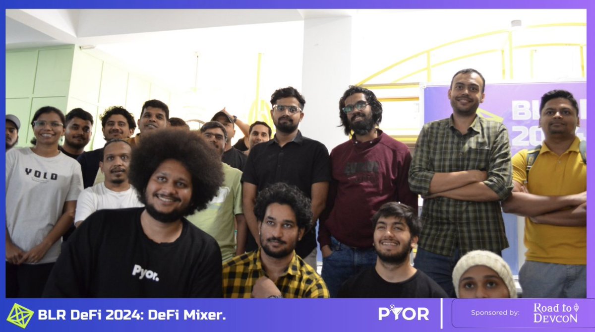 melloup_io's tweet photo. 🌐 Had an incredible time at the DeFi Mixer event in Bangalore, organized by @pyorxyz  We explored the real business performance within the Web3 space as a lead-up to @EFDevcon 2024 in Bangkok this November. #Web3 #DeFi https://t.co/9xt36T5alz