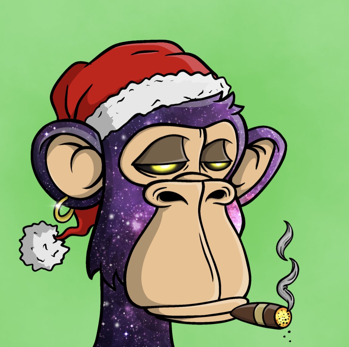Just minted this at #BAOG Starry Skin Zombie Eye Merry Christmas to me!   So tight!  I’d say it’s Smokin!  <a href="/BoringApesOG/">🐶⚡️Boring Apes OG⚡️🐶</a>