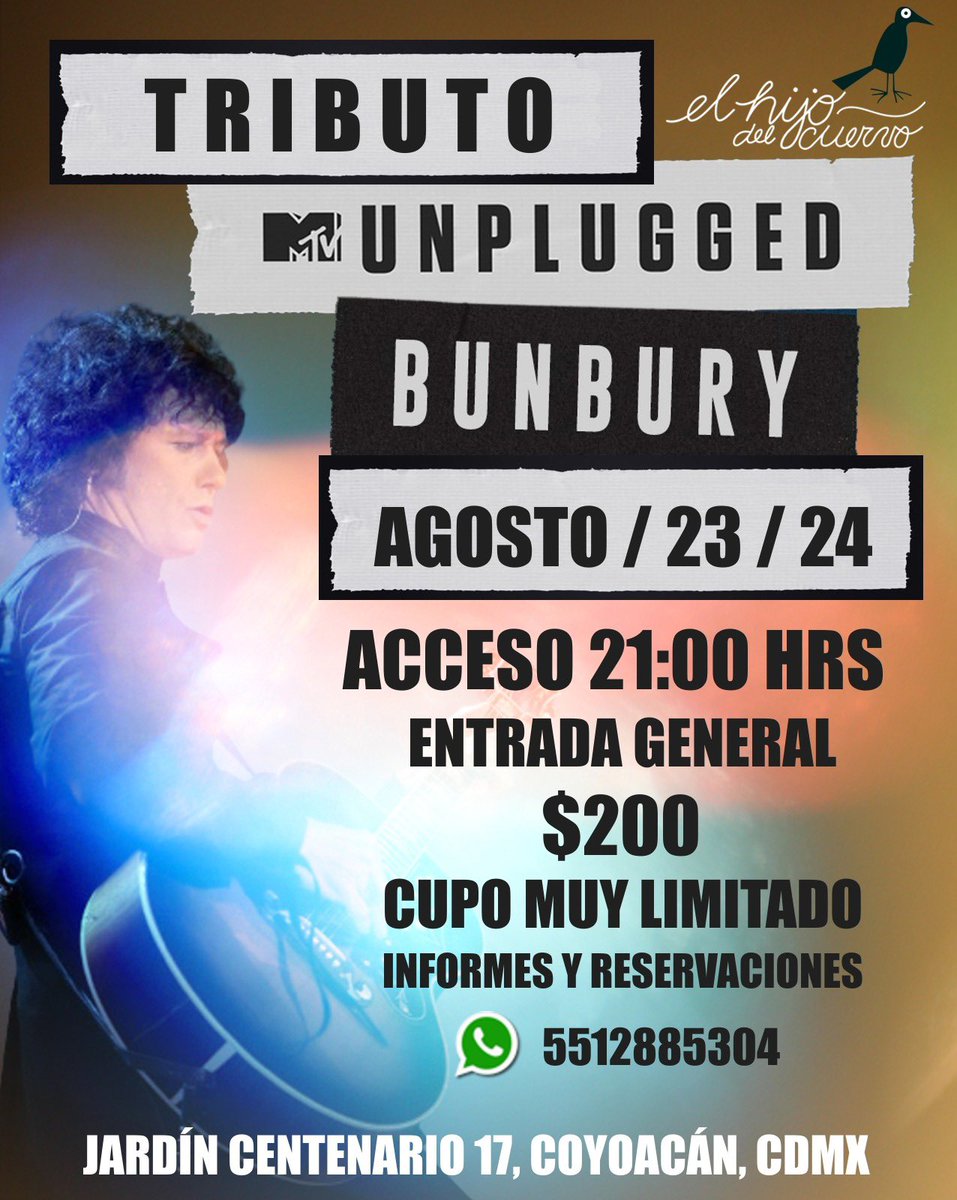 ¿Aún recuerdas cuando solías cantar “Aunque no sea conmigo” o “Lady blue”? ¡Te esperamos este viernes para que cantemos sus grandes canciones una vez más!

Claro, en el lugar de más tradición para rockear #ElHijoDelCuervo