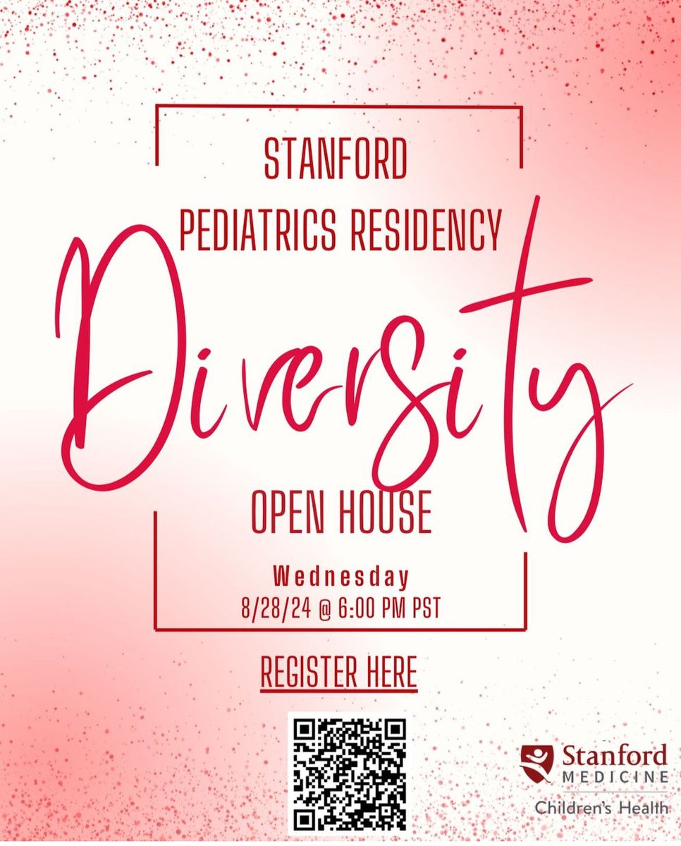 Lahia Yemane, MD (@lahiayemanemd) on Twitter photo 📣 #MATCH2025 #PedsMatch
Join us to learn more about <a href="/stanfordpedsres/">Stanford Pediatrics Residency Program</a>, our commitment to DEI & talk directly with many of our UIM residents.
📅: Wed, Aug 28
⏰: 6p PST
🔗: shorturl.at/jbwCw 📣 #MATCH2025 #PedsMatch
Join us to learn more about <a href="/stanfordpedsres/">Stanford Pediatrics Residency Program</a>, our commitment to DEI & talk directly with many of our UIM residents.
📅: Wed, Aug 28
⏰: 6p PST
🔗: shorturl.at/jbwCw