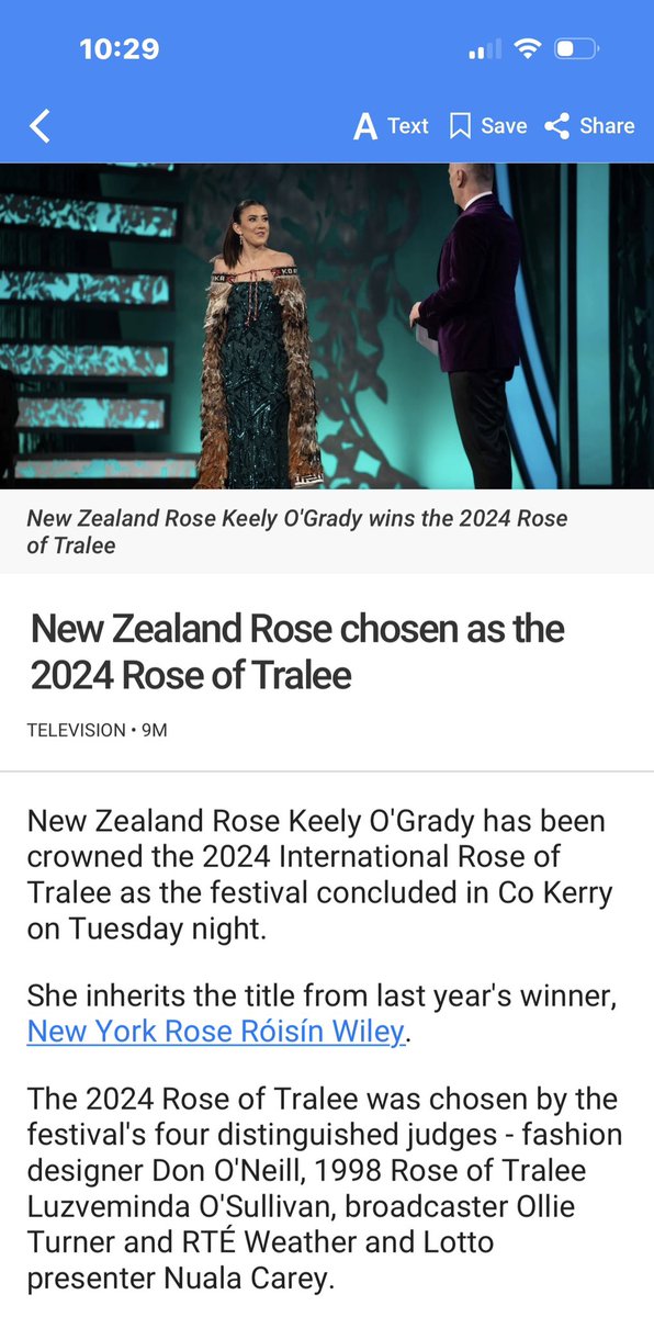 Congratulations Keely O'Grady New Zealand winner of the Rose of Tralee.