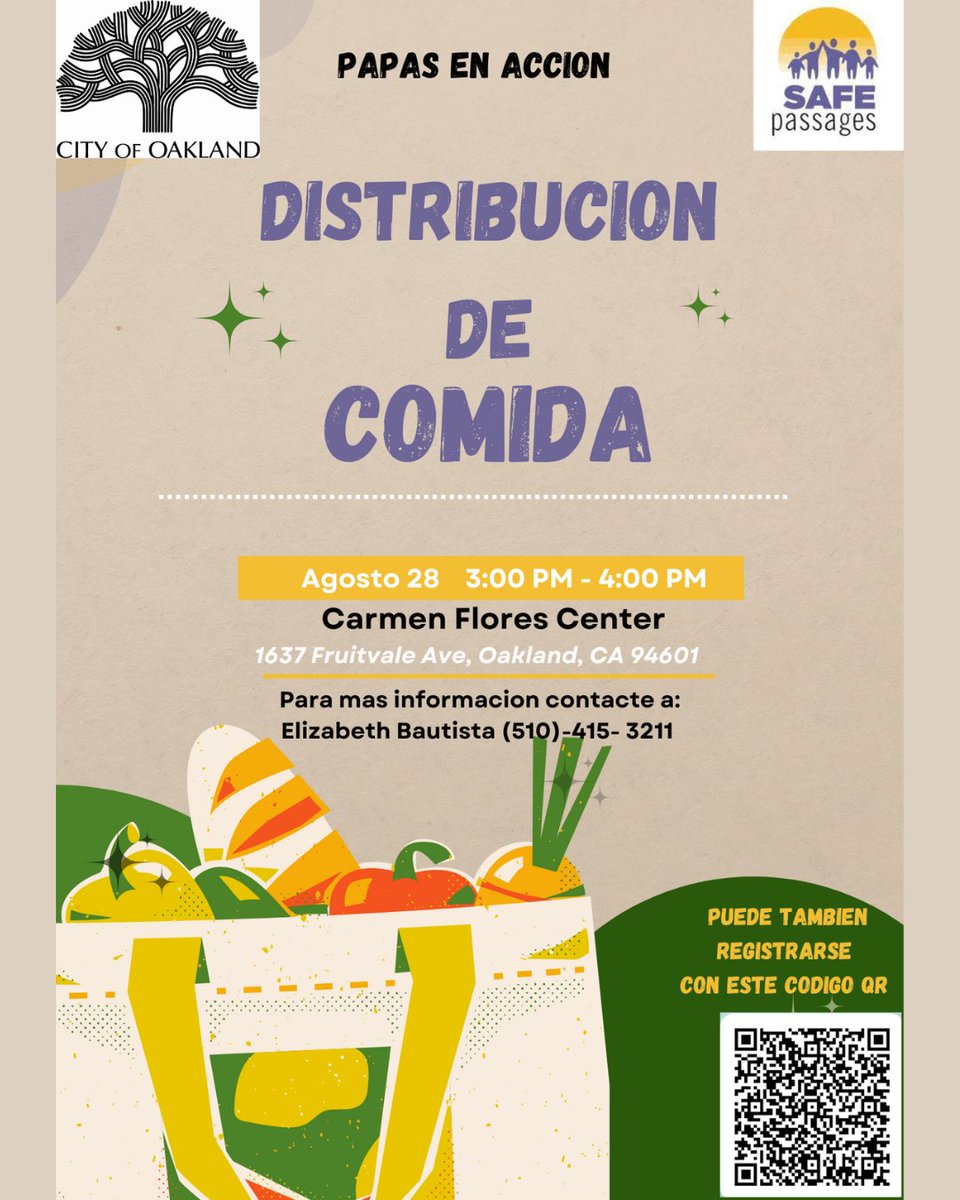 Join us at Carmen Flores Recreation Center next week for our Dads in Action Food Distribution! Come out to Josie de la Cruz Park and grab some free groceries☺️🤗 

Scan the QR Code below to register! 🍎🍊