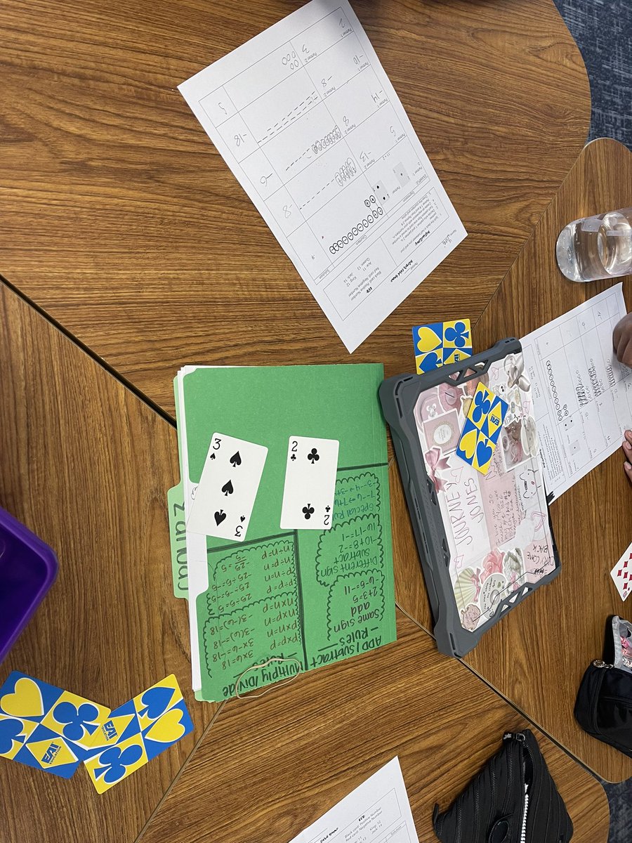 mathlabnerd's tweet image. Practicing some integer operations with cards today in math lab. Loved seeing their minds think and their awesome discussions today! “But Ms. C, I drew a -10 and +10, what does that mean?!” 🙇🏻‍♀️ #Haskettjh #WeareHaskett