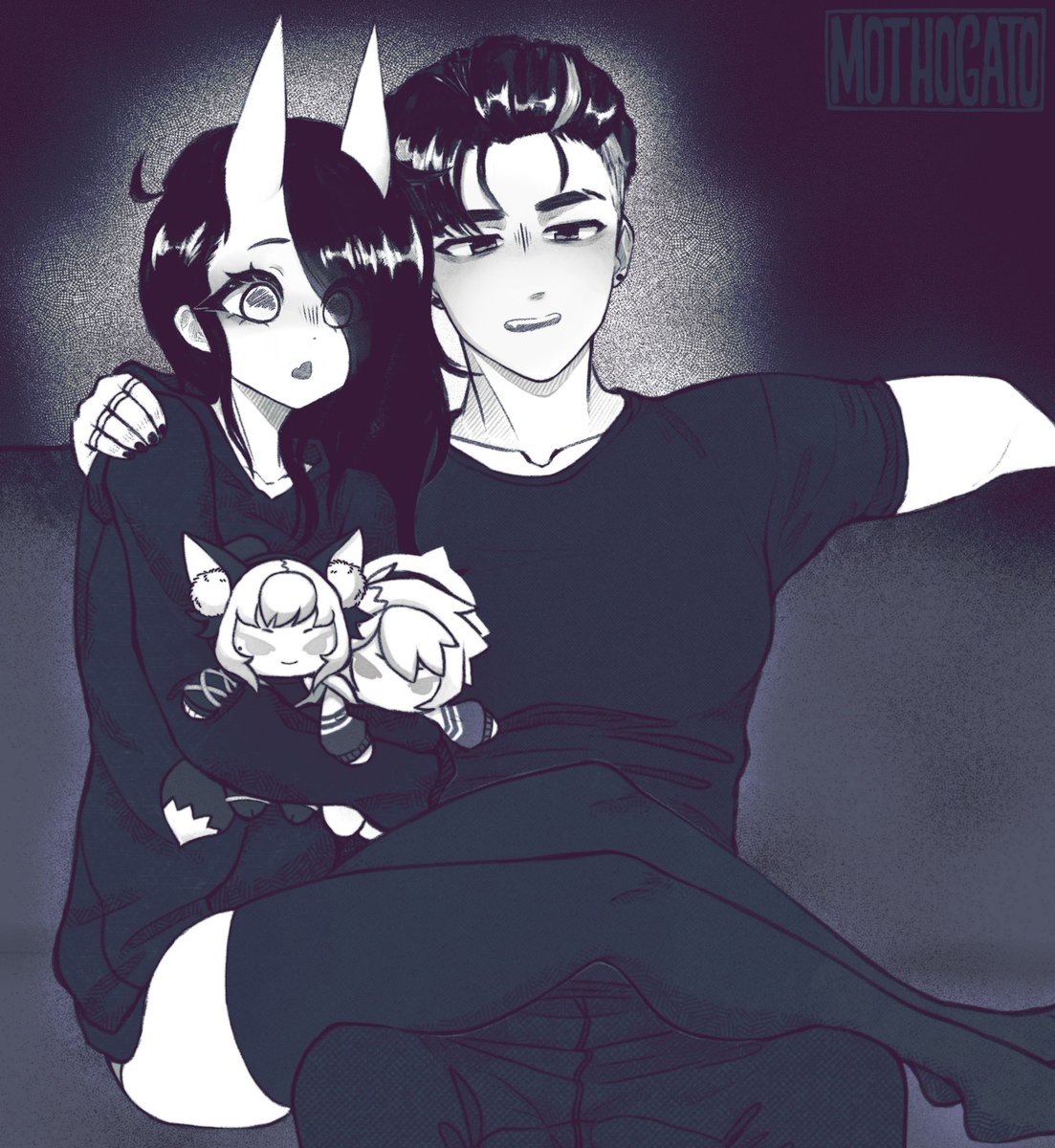 mothogato's tweet photo. watching their favorite anime together >w< https://t.co/9SdPrkFZxp