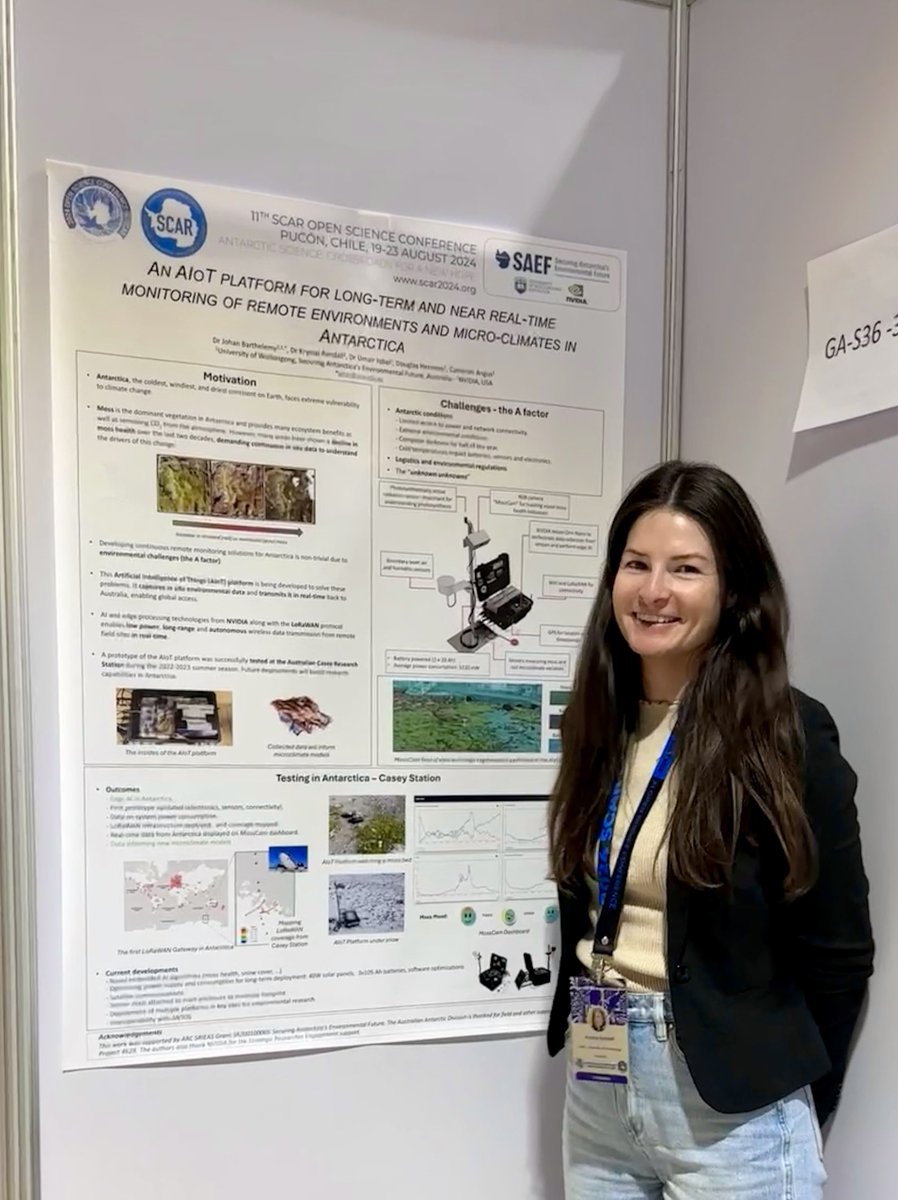 Dr Krystal Randall (@microclimate_) on Twitter photo Poster presentation @SCAR2024 on #realtime #monitoring of change in remote #Antarctic ecosystems
w/ Dr Johan Barthelemy <a href="/nvidia/">NVIDIA</a>
<a href="/saef_arc/">Securing Antarctica's Environmental Future</a> <a href="/uowresearch/">UOW Research</a> <a href="/NVIDIAAP/">NVIDIA Asia Pacific</a> Poster presentation @SCAR2024 on #realtime #monitoring of change in remote #Antarctic ecosystems
w/ Dr Johan Barthelemy <a href="/nvidia/">NVIDIA</a>
<a href="/saef_arc/">Securing Antarctica's Environmental Future</a> <a href="/uowresearch/">UOW Research</a> <a href="/NVIDIAAP/">NVIDIA Asia Pacific</a>
