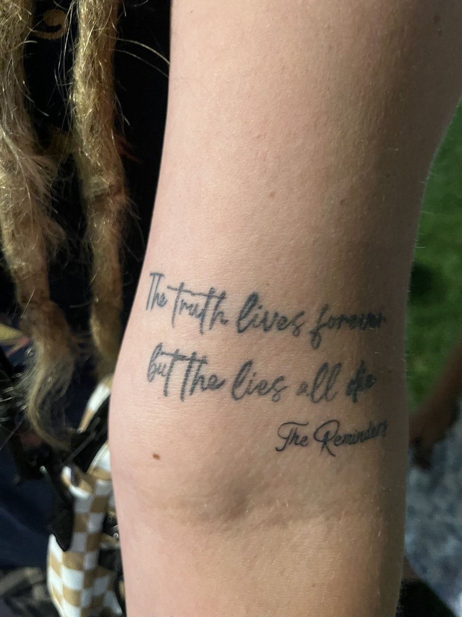 Forever thankful for the impact our music has had and continues to have on people around the world. 🤲🏾💫 #thereminders #lyricstattoo #lyrics #tattoo