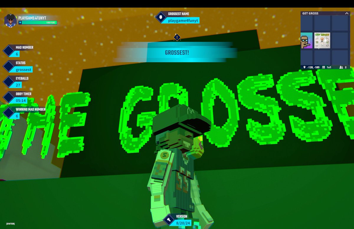 PlayGame4FunYT's tweet photo. @ImDream_Studio @fredandferd @SparkySnikle @rocksy @TSBCreators @Pandapops7 @KamiSawZe @LukusIsRight @krafter_eth @SparkySnikle
@rocksymiguel
@fredandferd
@TSBCreators
#GetGrossRaffle
Get Gross
https://t.co/U0G8X29S6T
#UGC #TSBBuildersChallenge #Sandfam #BuildersChallenge2 @TheSandboxGame @TSBCreators #playgame4fun #pgff https://t.co/6Z1P6b5Q1Z