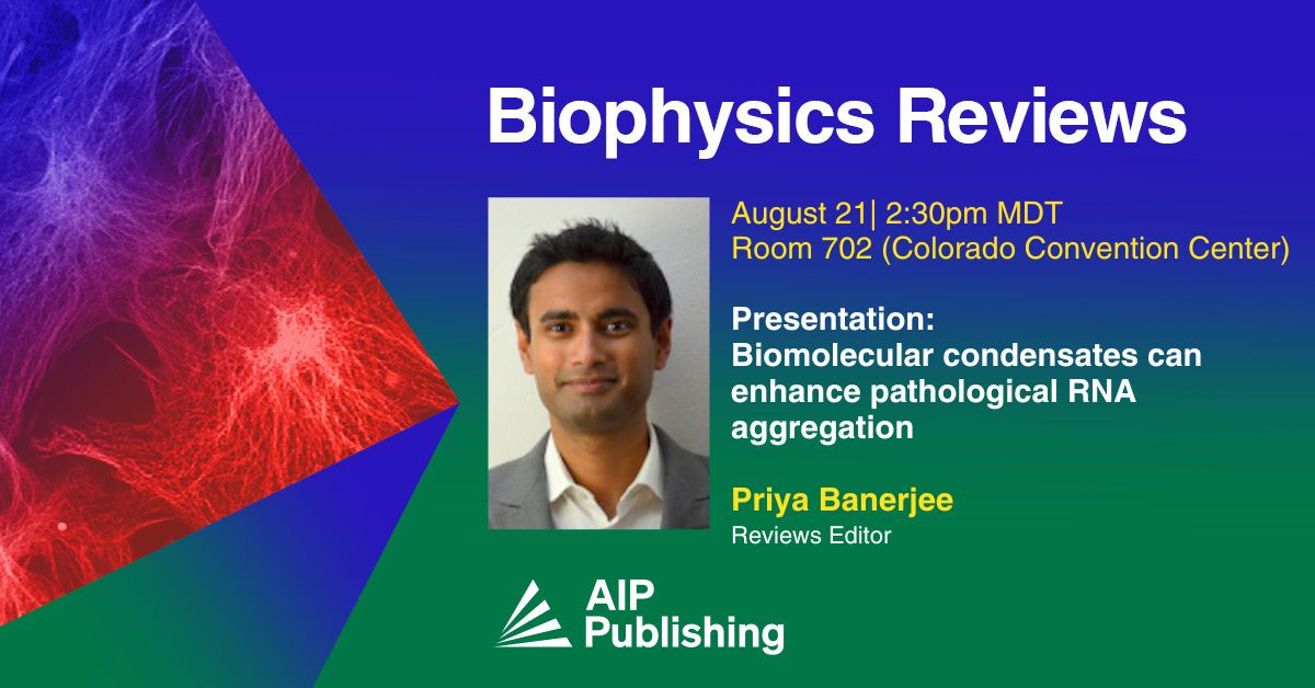 Biophysics Reviews (@biophysrev) on Twitter photo Check out Biophysics Reviews Editor <a href="/BanerjeeLab_UB/">Priya R. Banerjee</a> #ACSFall2024 presentation tomorrow!
Learn more about our editors here:
aippub.org/472tu63 Check out Biophysics Reviews Editor <a href="/BanerjeeLab_UB/">Priya R. Banerjee</a> #ACSFall2024 presentation tomorrow!
Learn more about our editors here:
aippub.org/472tu63