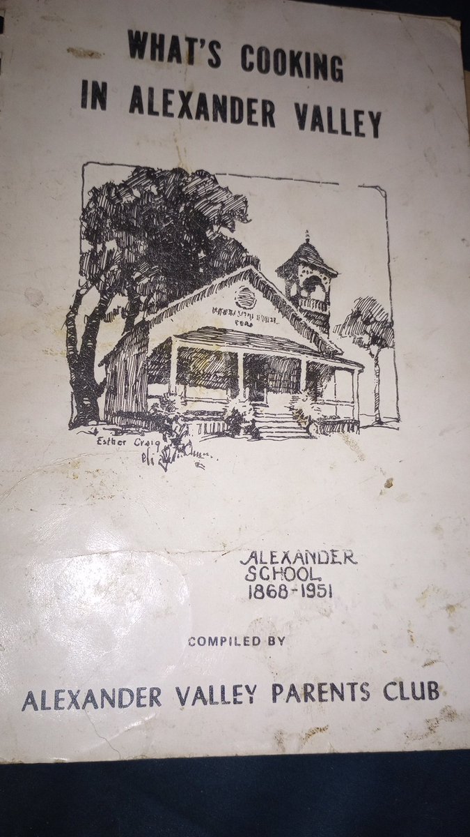 Wake_Me_When's tweet photo. @heidinewfield Hi Heidi. I grew up in Alexander Valley and was looking at some old cookbooks from the valley. I thought you would like to have these recipes. ❤️ https://t.co/D3hnrXxyQP