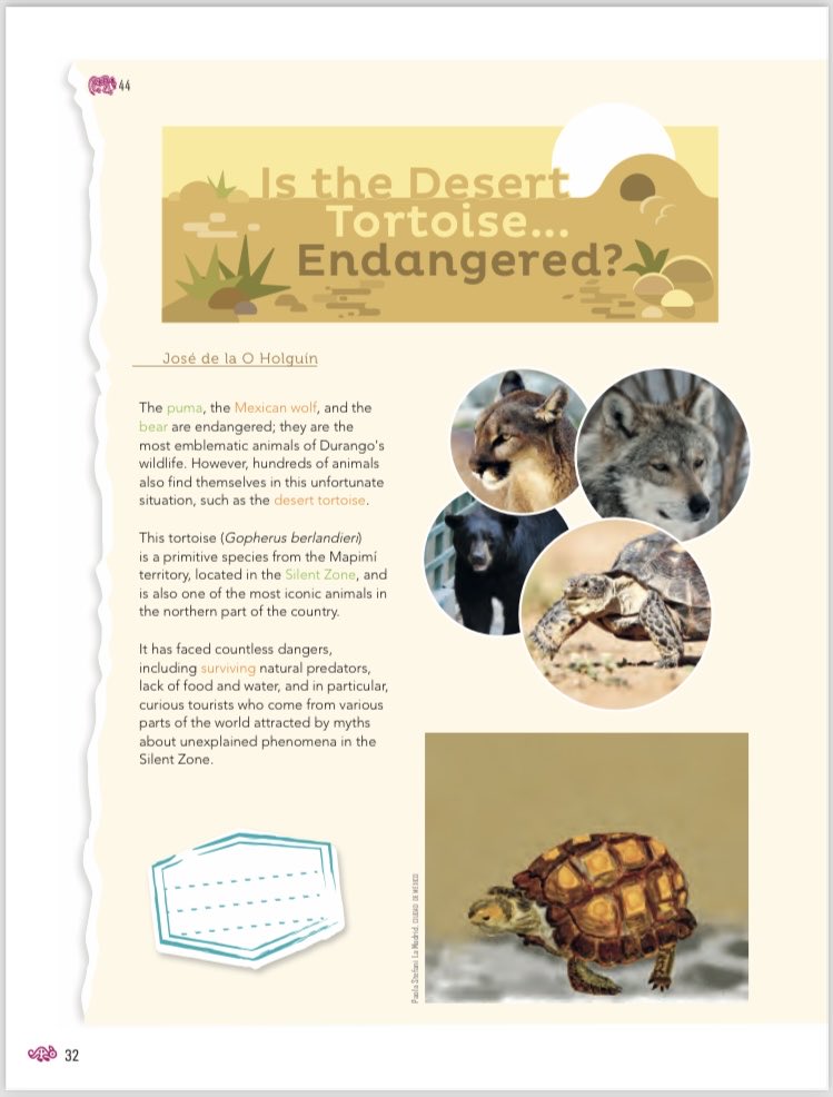 josedelaoh's tweet photo. Un orgullo para la @SEED_Dgo y para @seteldurango que mi texto “La tortuga del desierto…en extinción?” se haya traducido al inglés y la SEP lo incluyera en los libros de texto de inglés 3er grado de secundaria en el país.✍️ https://t.co/7yT1FumqGY