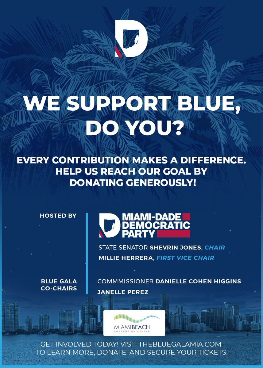 MiamiDadeDems's tweet photo. Your support is our greatest gift! Be a part of something special—donate to the Blue Gala Miami and make a real impact. Head to https://t.co/fxamTzoZHn to learn more, donate, and grab your tickets.💙
#miamidadedems #bluegalamiami #bluegala2024 #makechangenow https://t.co/f7yqUyzG21
