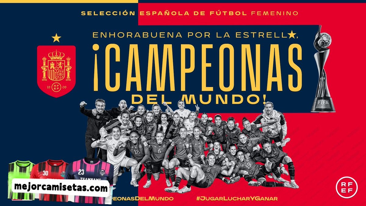 ⭐️ ¡¡𝗦𝗢𝗠𝗢𝗦 𝗖𝗔𝗠𝗣𝗘𝗢𝗡𝗔𝗦 𝗗𝗘𝗟 𝗠𝗨𝗡𝗗𝗢!!

🏆 ¡¡LO HEMOS LOGRADO!!

🥹 No sabéis lo que esto significa realmente.

🫶 ¡¡HISTORIA DEL FÚTBOL ESPAÑOL!!

Lᴏs sᴜᴇɴ̃ᴏs sᴇ ᴄᴜᴍᴘʟᴇɴ... ❤️

🆚 #ESP - #ENG I 1-0 

#mejorcamisetas.com #