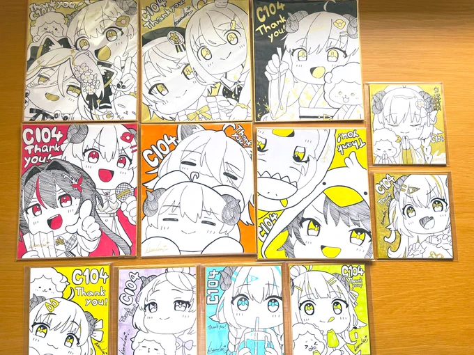 【C104通販イラスト色紙🐏✍🏻】
本日8/21  20:00頃〜順次追加予定
ミニ色紙①〜順に公開になります(手作業)

https://t.co/MRnIbFagbs 
