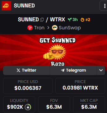 We are over a 500x call on $SUNNED 

🫵🌞

Join us at: discord.gg//jpegsalpha