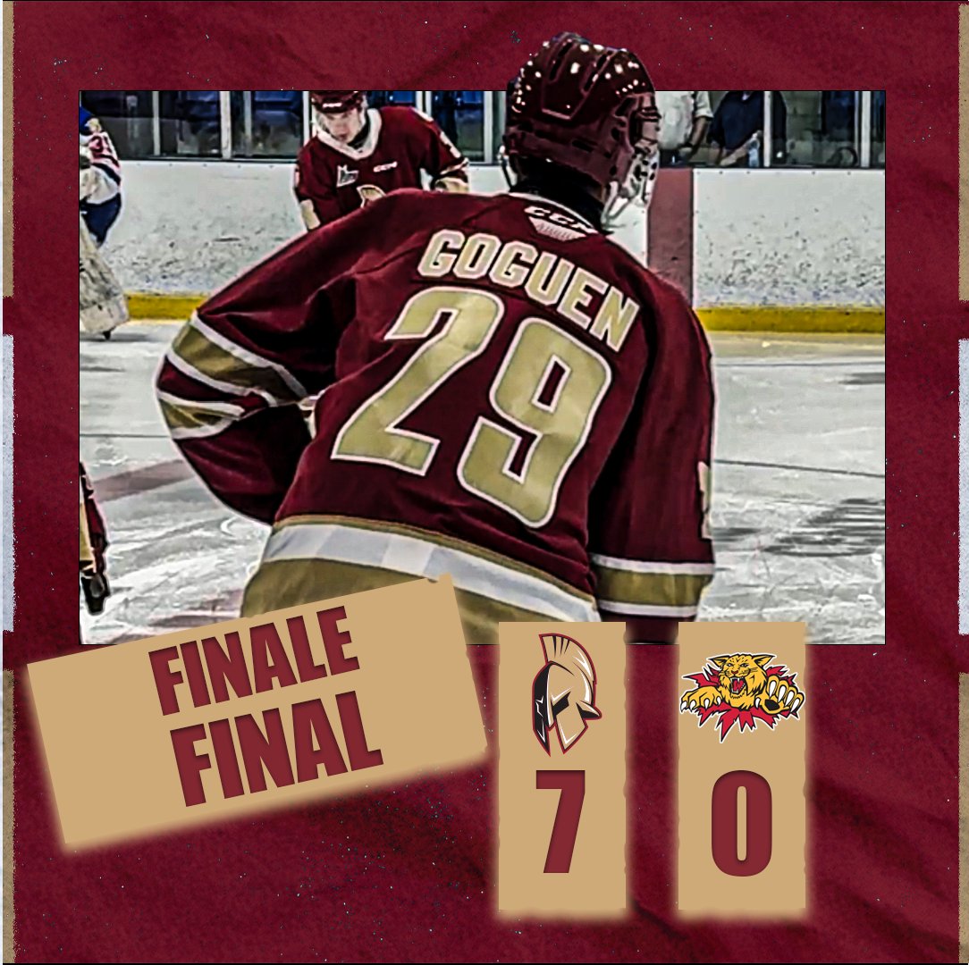 Finale | Final 😁
🚨 Hugo Cal
🍎 Samuel Fréchette, Zachary Rushton

Samuel Quimper + George Gallant = 🪿 🥚

🏒 Titan | 37 - 13 | Wildcats

🥅 Titan | 7- 0 | Wildcats