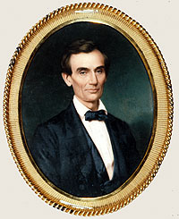 Today in 1860, Lincoln again poses for artist J. Henry Brown inside the Illinois Statehouse. Brown was a painter of miniature portraits. The final work is held at the National Portrait Gallery, Smithsonian Institution. Water color on ivory. About 2.5 by 3 inches. Gorgeous.