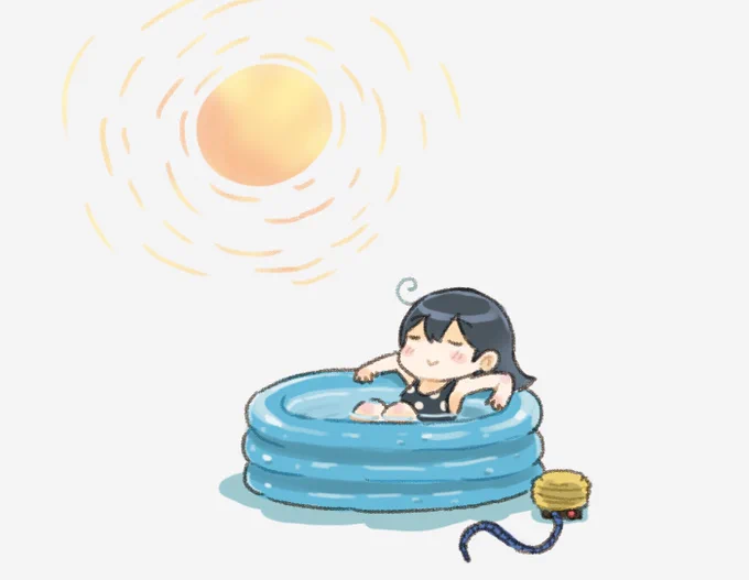 プールで入渠中 