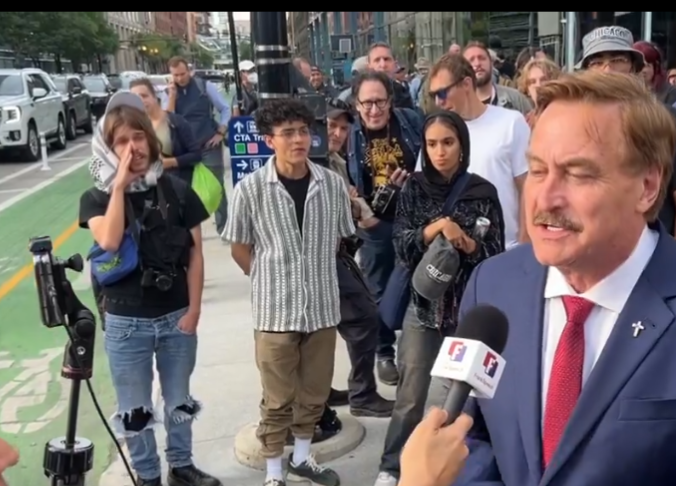 primeexecutor's tweet photo. @charliekirk11 #samekid going after @realMikeLindell #dnc https://t.co/86qRezh2Tc